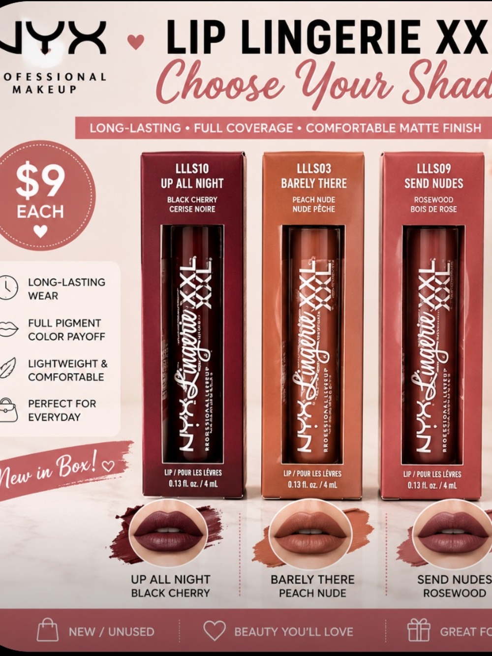 NYX Lip Lingerie XXL Lipstick – Choose Your Shade